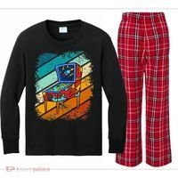 Pinball Gamer Retro Classic Arcade Machine Pin Ball Kids Long Sleeve Plaid Pajama Set thumb 0