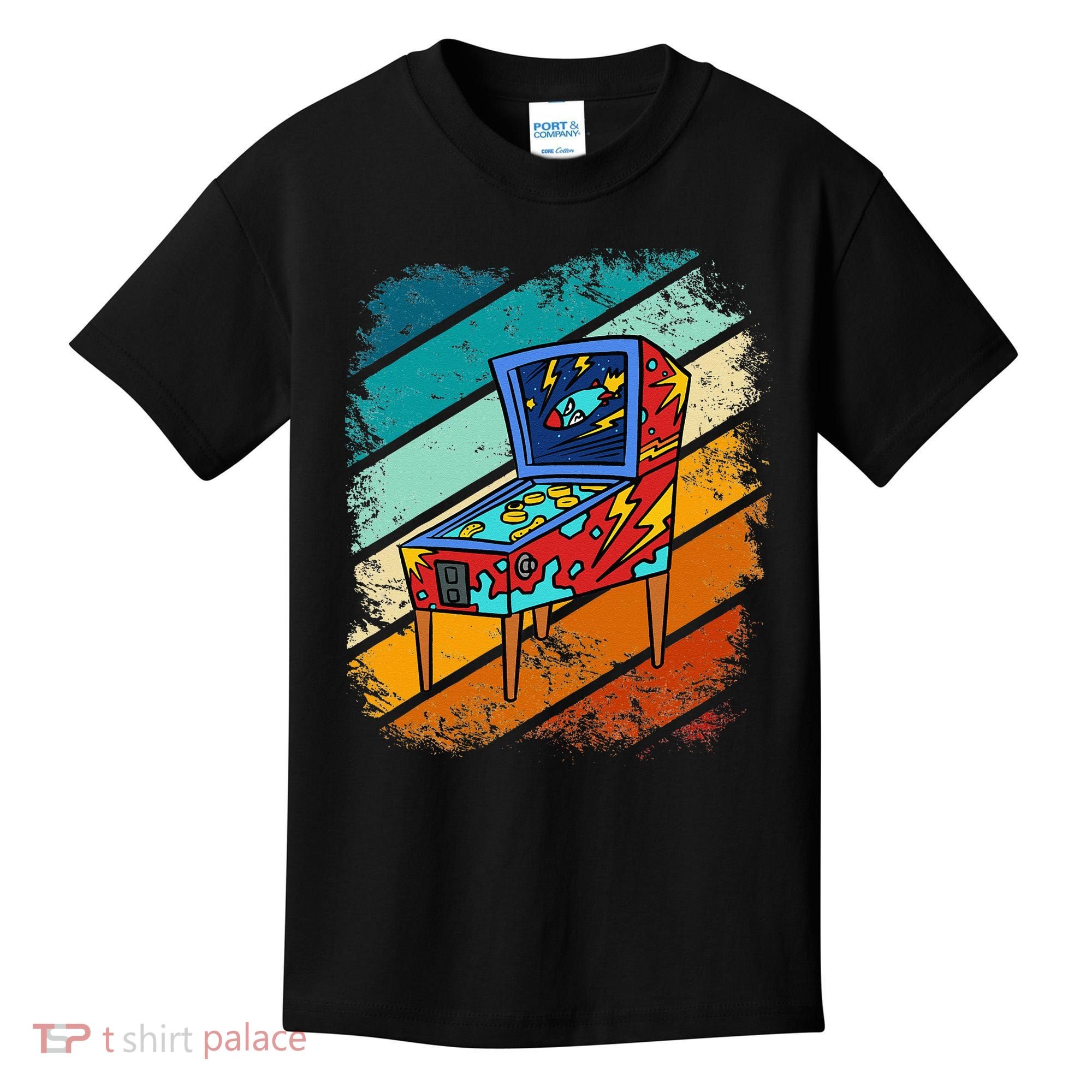 Pinball Gamer Retro Classic Arcade Machine Pin Ball Kids T-Shirt