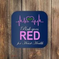 Pink Goes Red For Heart Health Coaster thumb 0
