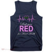 Pink Goes Red For Heart Health Tank Top thumb 0