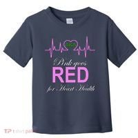 Pink Goes Red For Heart Health Toddler T-Shirt thumb 0