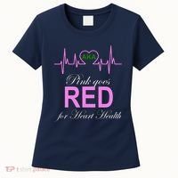 Pink Goes Red For Heart Health Women's T-Shirt thumb 0