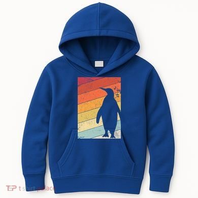Penguin Gift Retro Style Gift Kids Hoodie