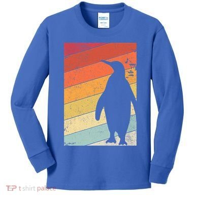 Penguin Gift Retro Style Gift Kids Long Sleeve Shirt