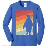 Penguin Gift Retro Style Gift Kids Long Sleeve Shirt thumb 0