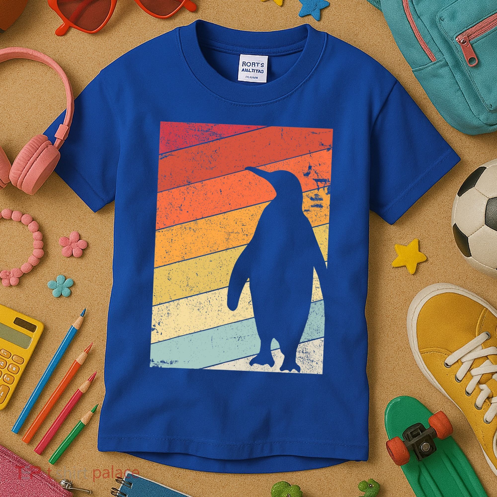 Penguin Gift Retro Style Gift Kids T-Shirt