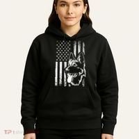 Patriotic German Shepherd AMERICAN FLAG Dog Lover Gift TShirt Hoodie thumb 5