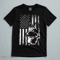 Patriotic German Shepherd AMERICAN FLAG Dog Lover Gift TShirt T-Shirt thumb 5