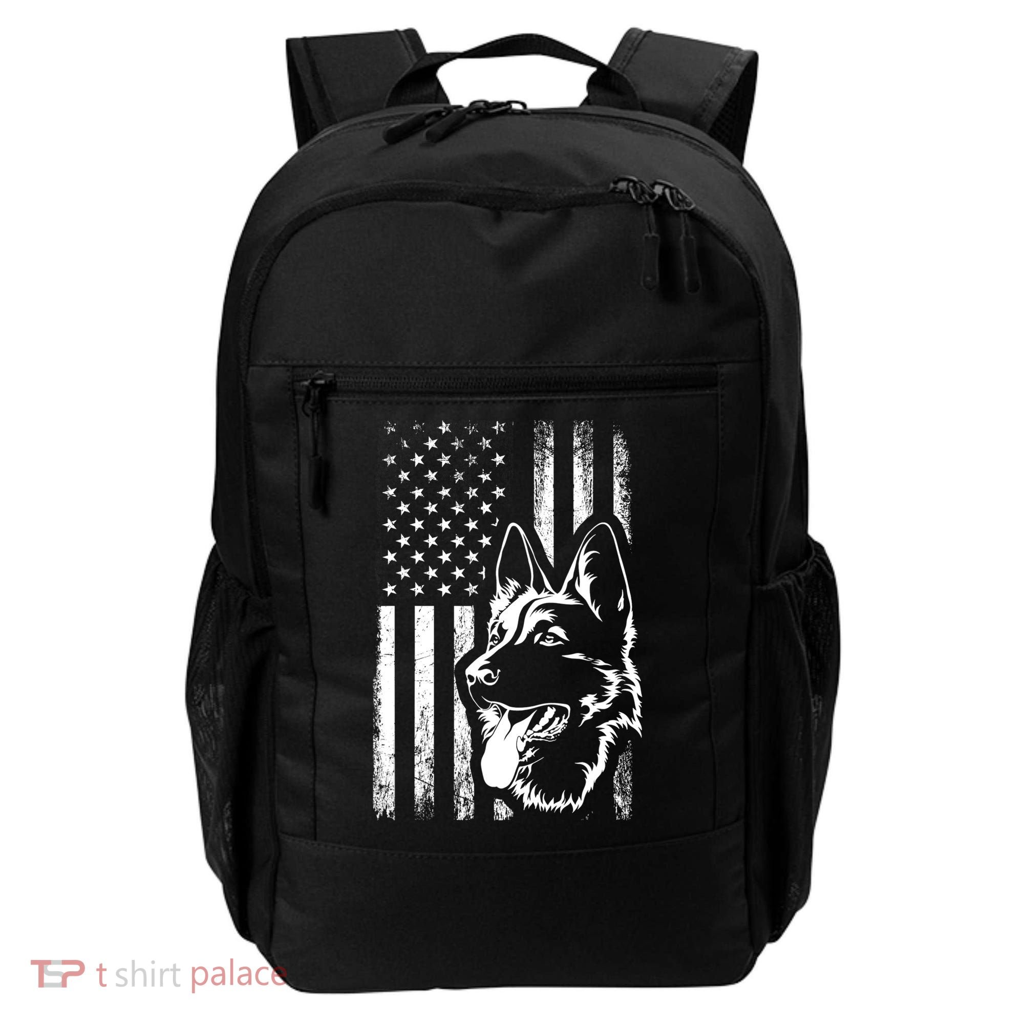 Patriotic German Shepherd AMERICAN FLAG Dog Lover Gift TShirt Backpack