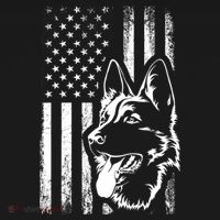 Patriotic German Shepherd AMERICAN FLAG Dog Lover Gift TShirt Women's Hoodie thumb 2