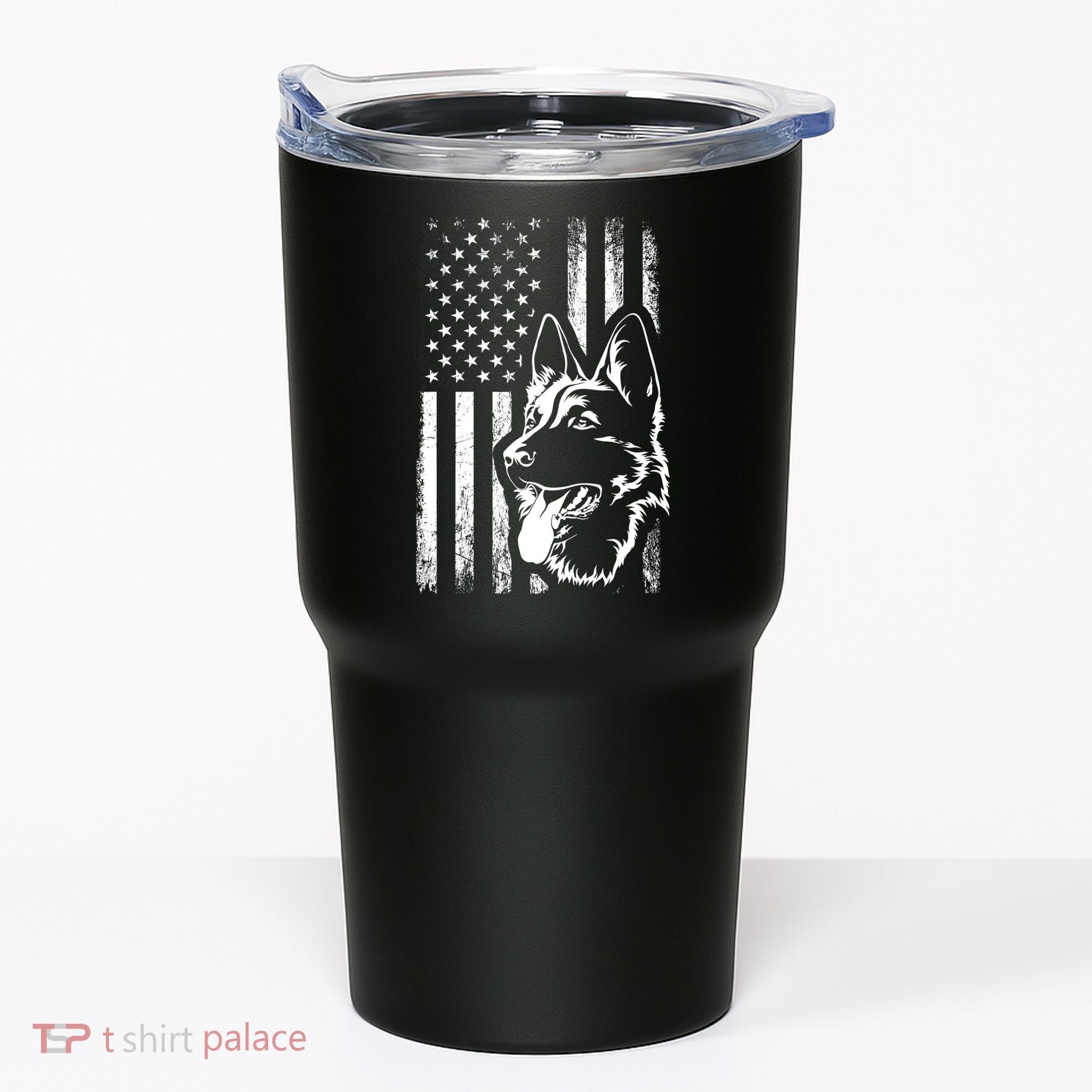 Patriotic German Shepherd AMERICAN FLAG Dog Lover Gift TShirt Tumbler