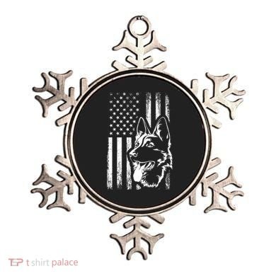 Patriotic German Shepherd AMERICAN FLAG Dog Lover Gift TShirt Ornament
