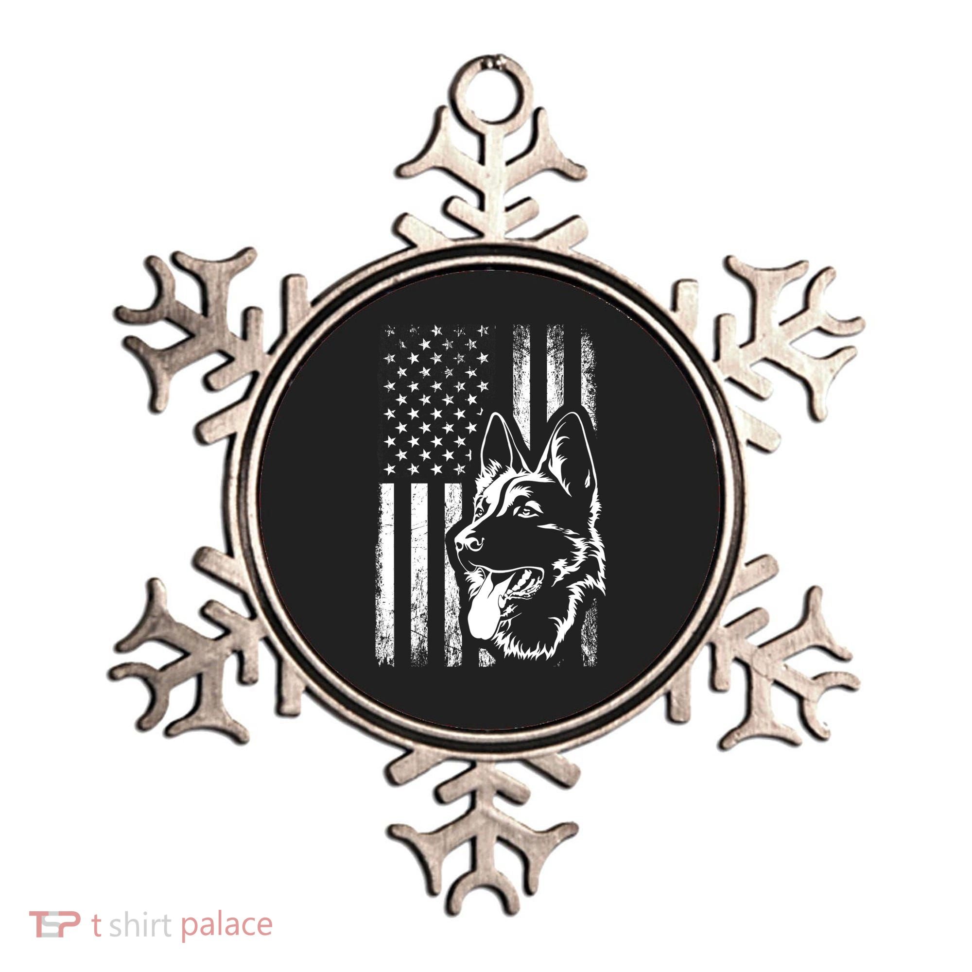 Patriotic German Shepherd AMERICAN FLAG Dog Lover Gift TShirt Ornament