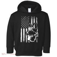 Patriotic German Shepherd AMERICAN FLAG Dog Lover Gift TShirt Toddler Hoodie thumb 0