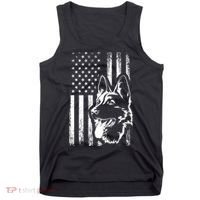 Patriotic German Shepherd AMERICAN FLAG Dog Lover Gift TShirt Tank Top thumb 0