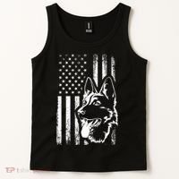 Patriotic German Shepherd AMERICAN FLAG Dog Lover Gift TShirt Tank Top thumb 2