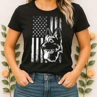 Patriotic German Shepherd AMERICAN FLAG Dog Lover Gift TShirt Women's T-Shirt thumb 2