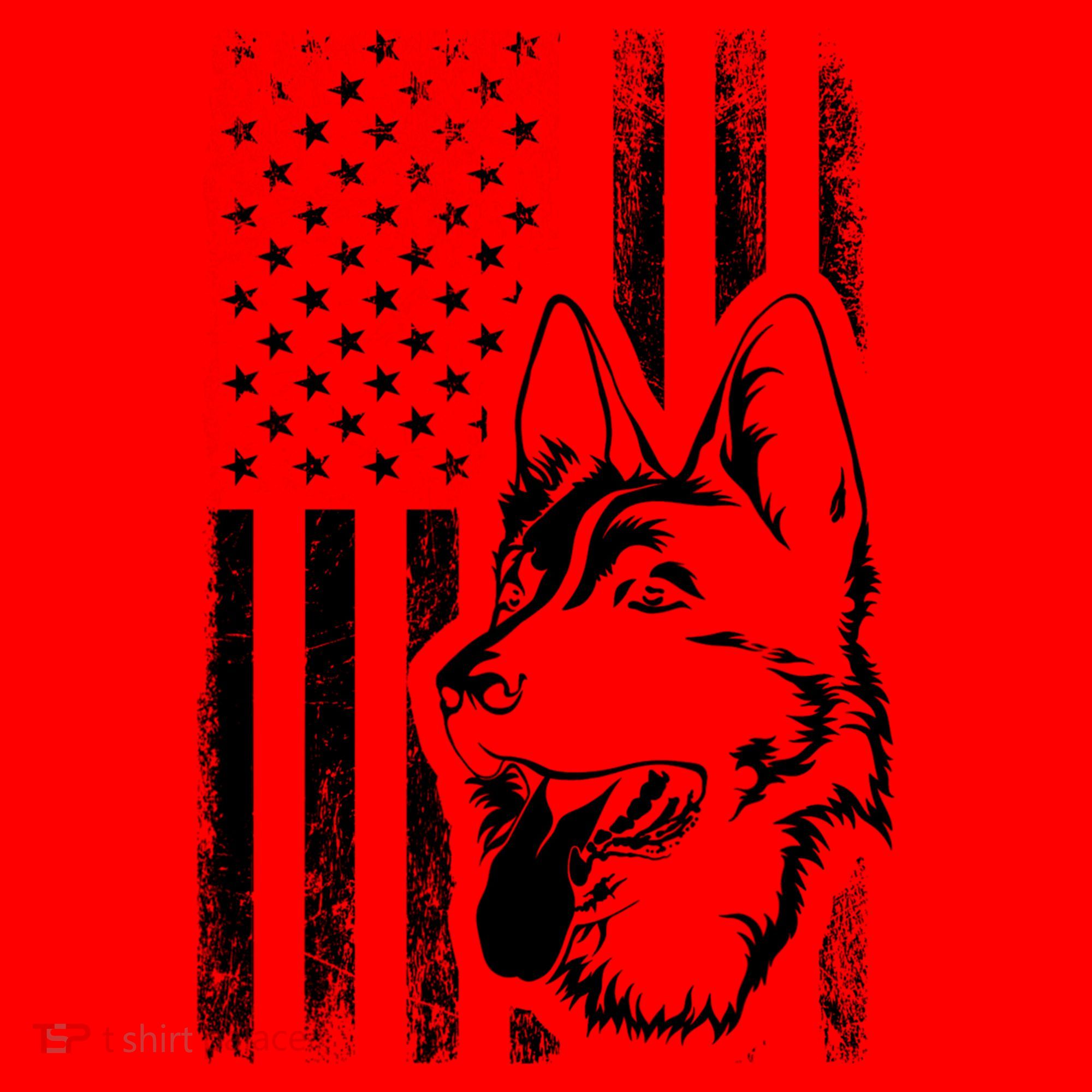 Patriotic German Shepherd AMERICAN FLAG Dog Lover Gift TShirt Santa Hat