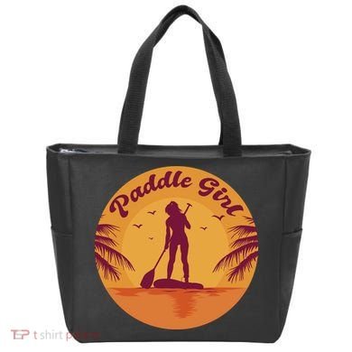 Paddle Girl Sunset Sport Tote Bag