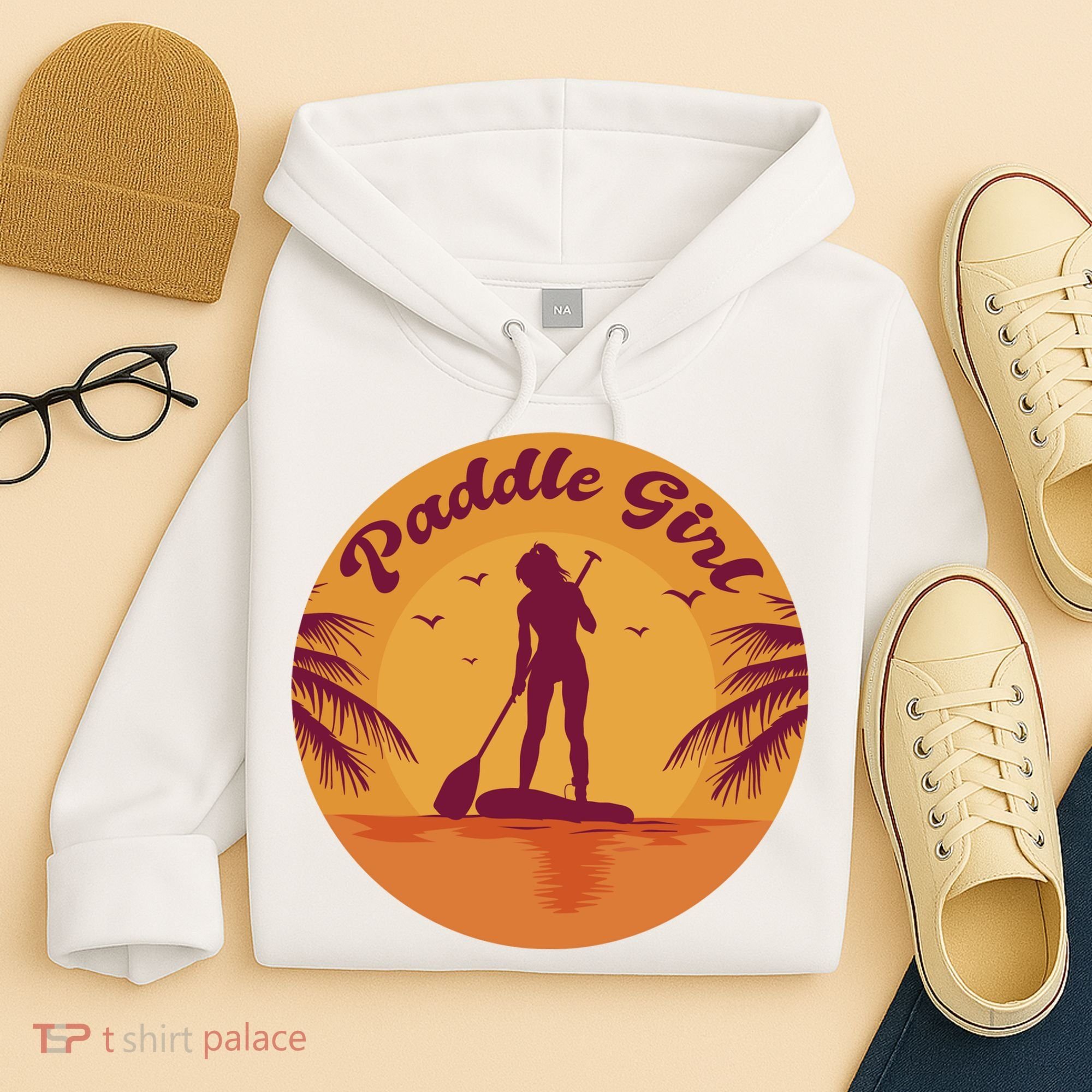 Paddle Girl Sunset Sport Hoodie
