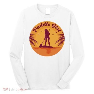 Paddle Girl Sunset Sport Long Sleeve Shirt