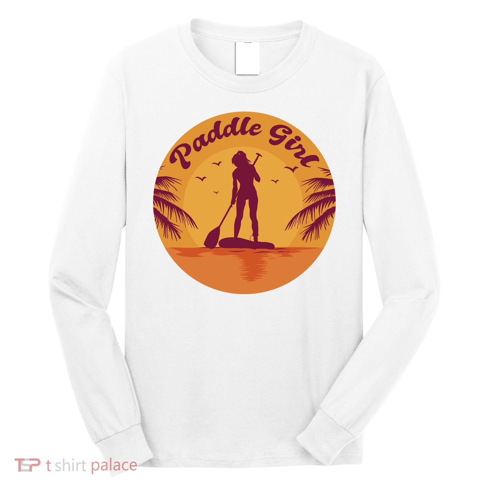 Paddle Girl Sunset Sport Long Sleeve Shirt