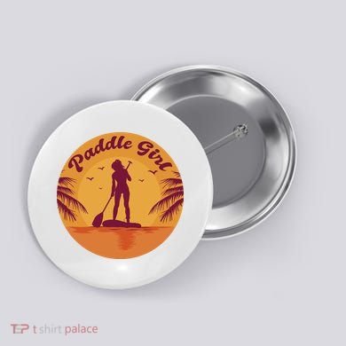 Paddle Girl Sunset Sport Button