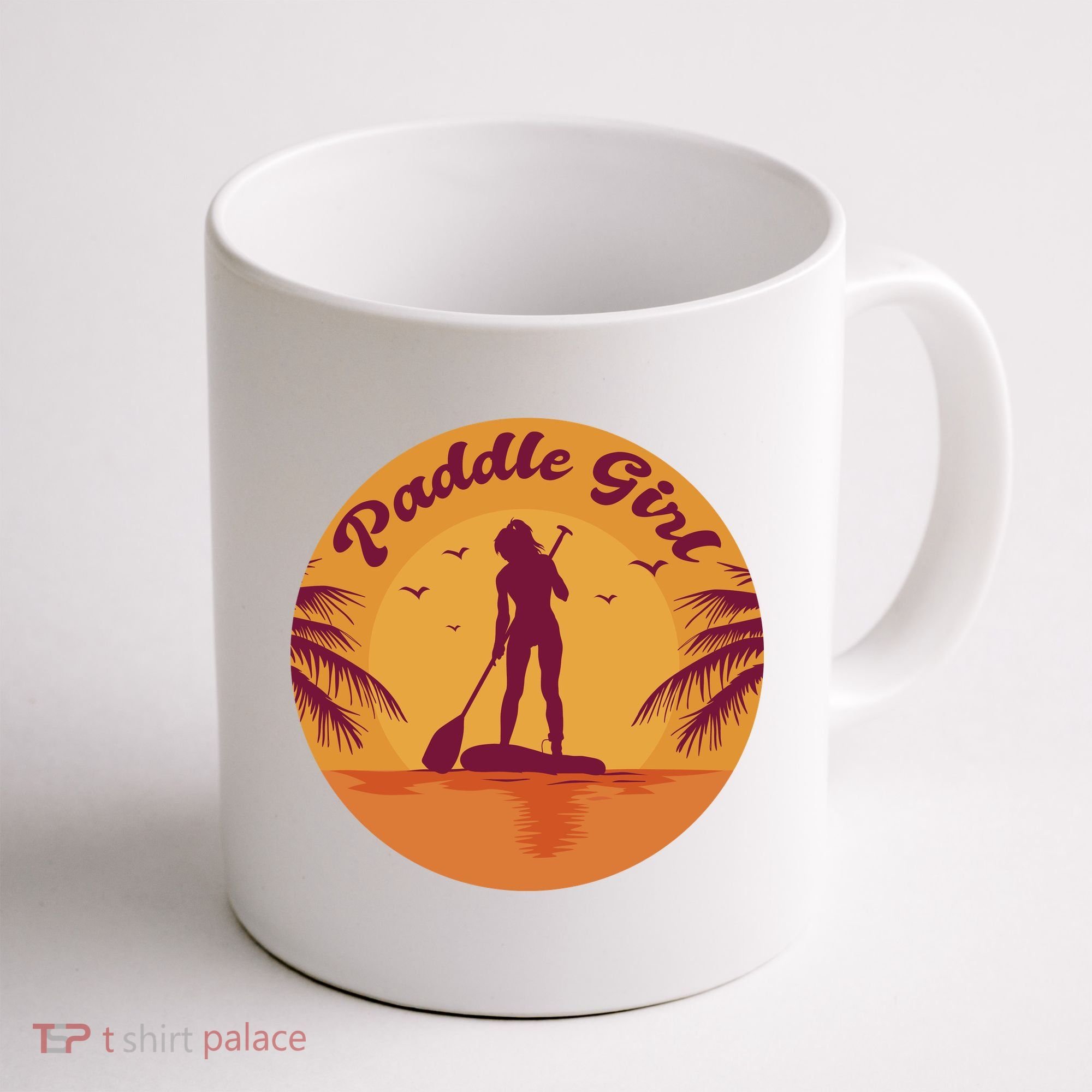 Paddle Girl Sunset Sport Coffee Mug