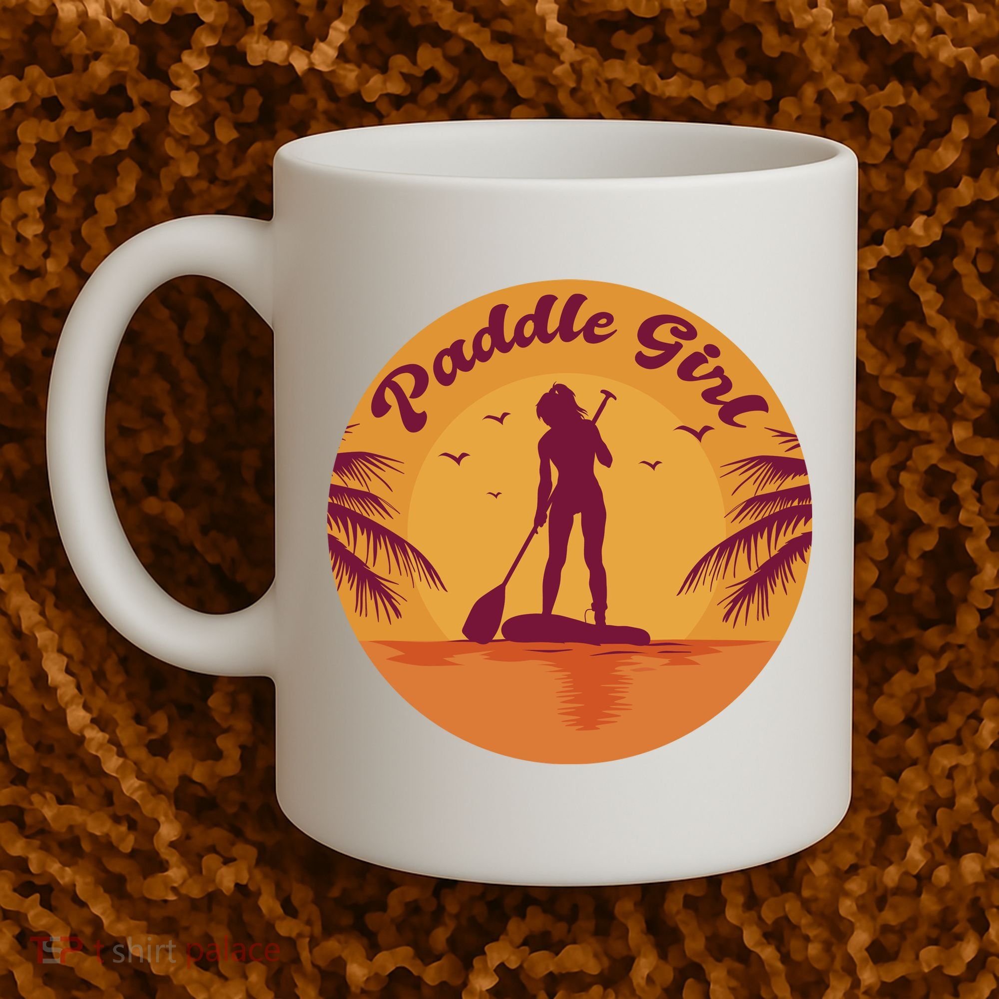 Paddle Girl Sunset Sport Coffee Mug