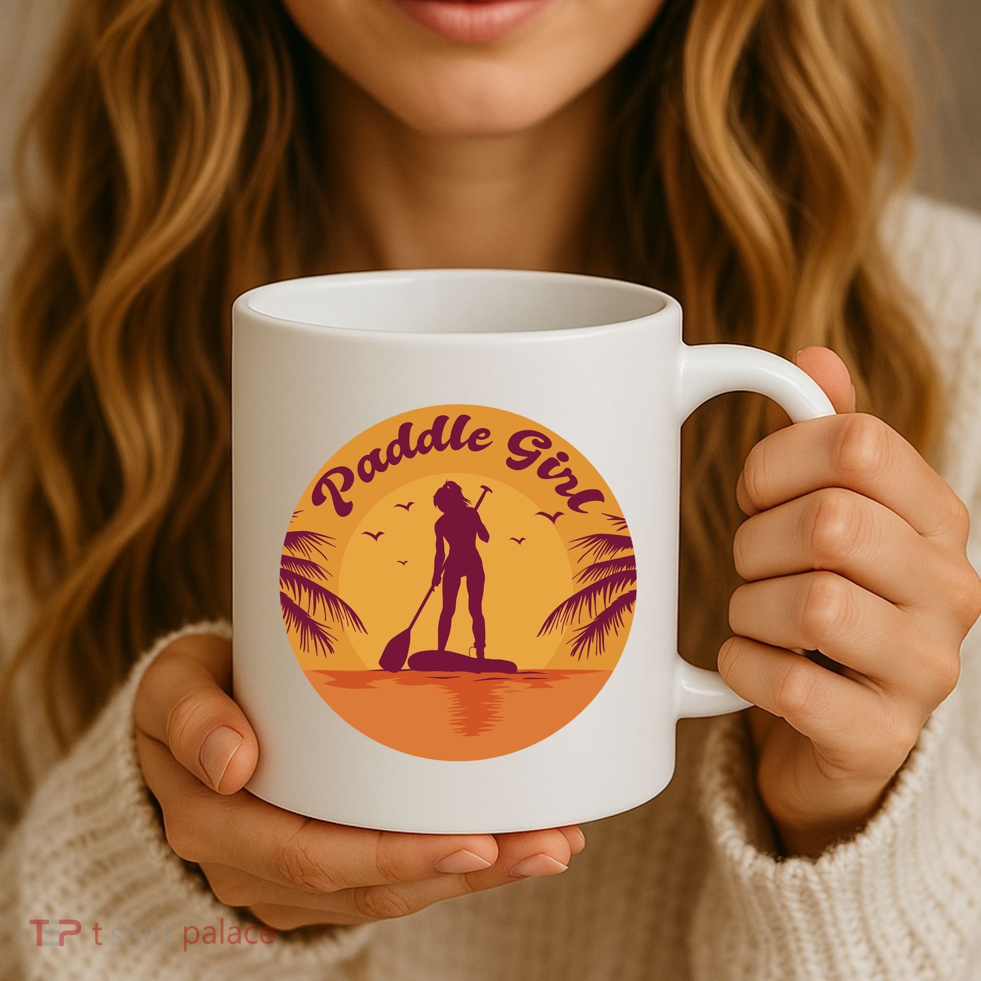 Paddle Girl Sunset Sport Coffee Mug