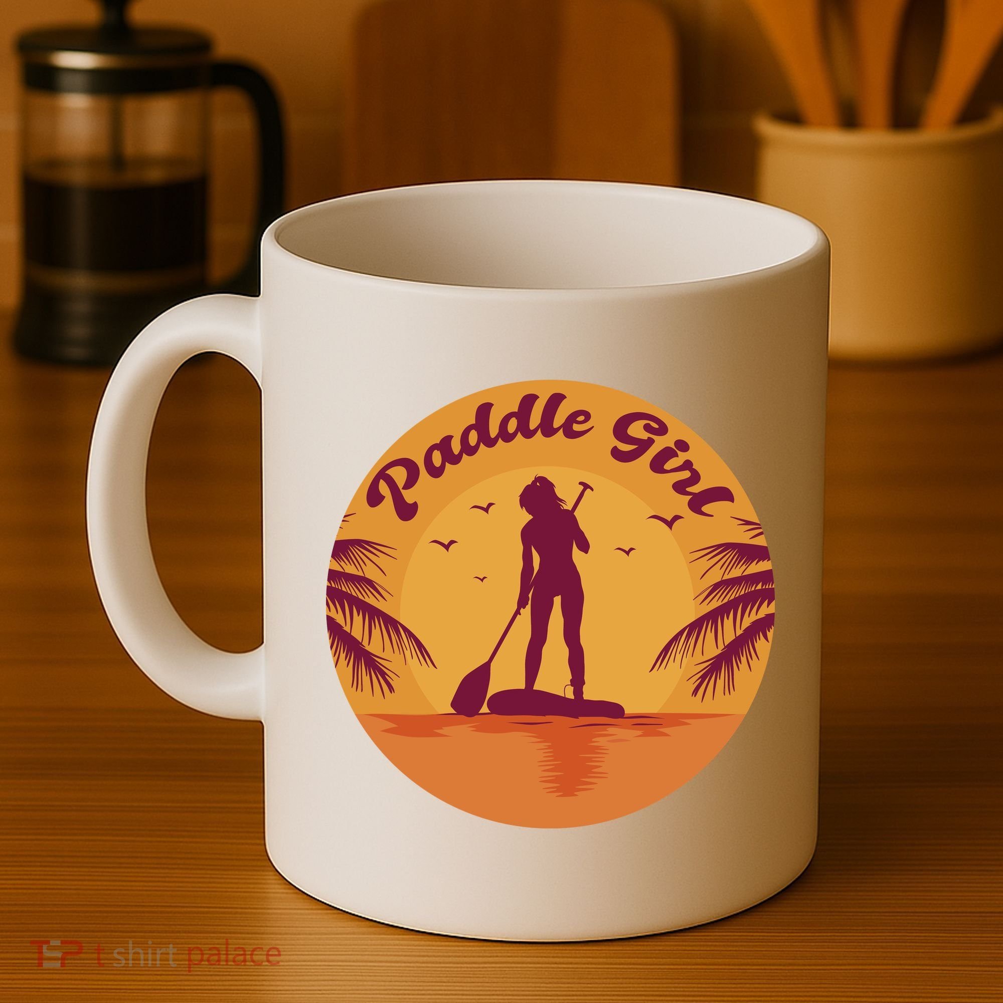 Paddle Girl Sunset Sport Coffee Mug