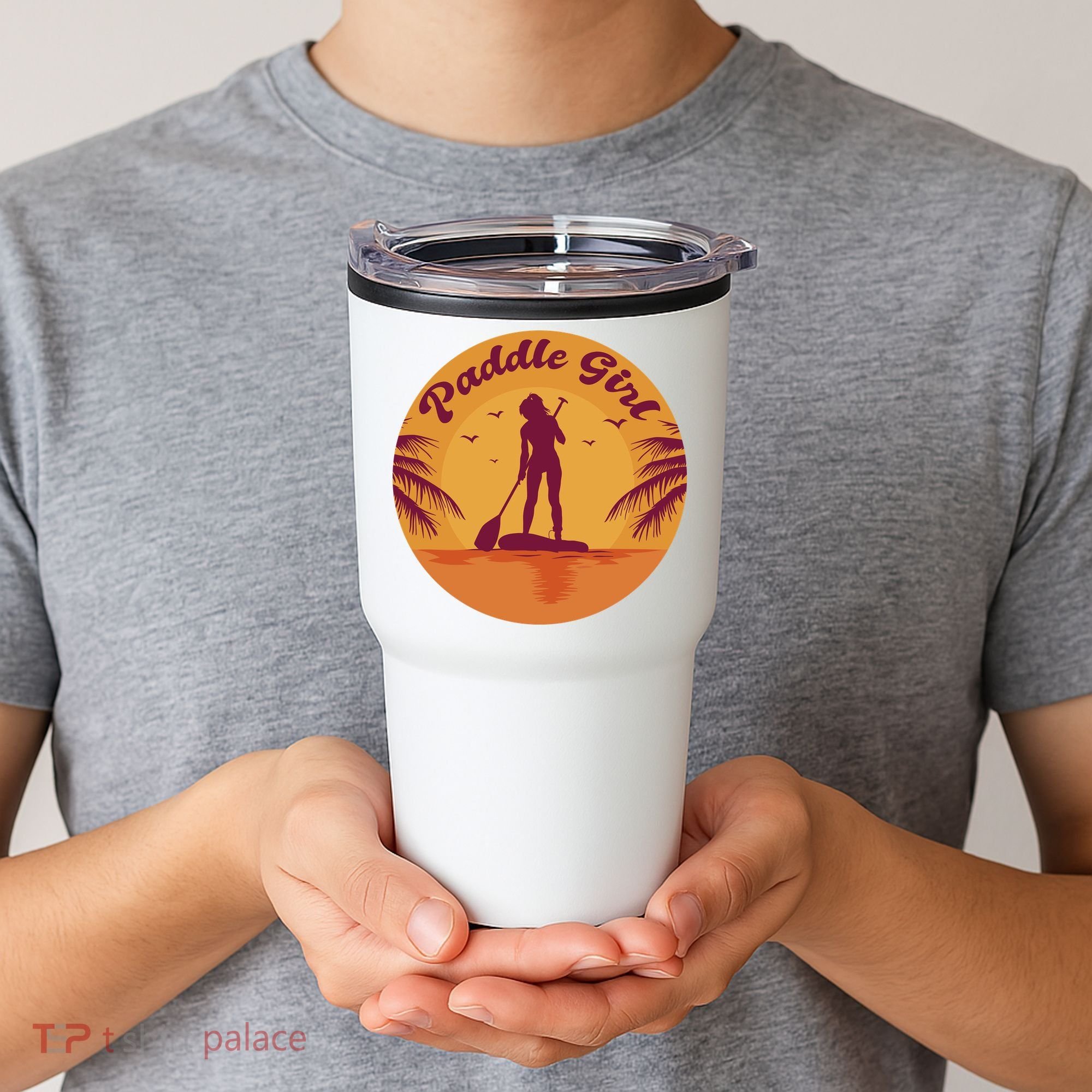 Paddle Girl Sunset Sport Tumbler
