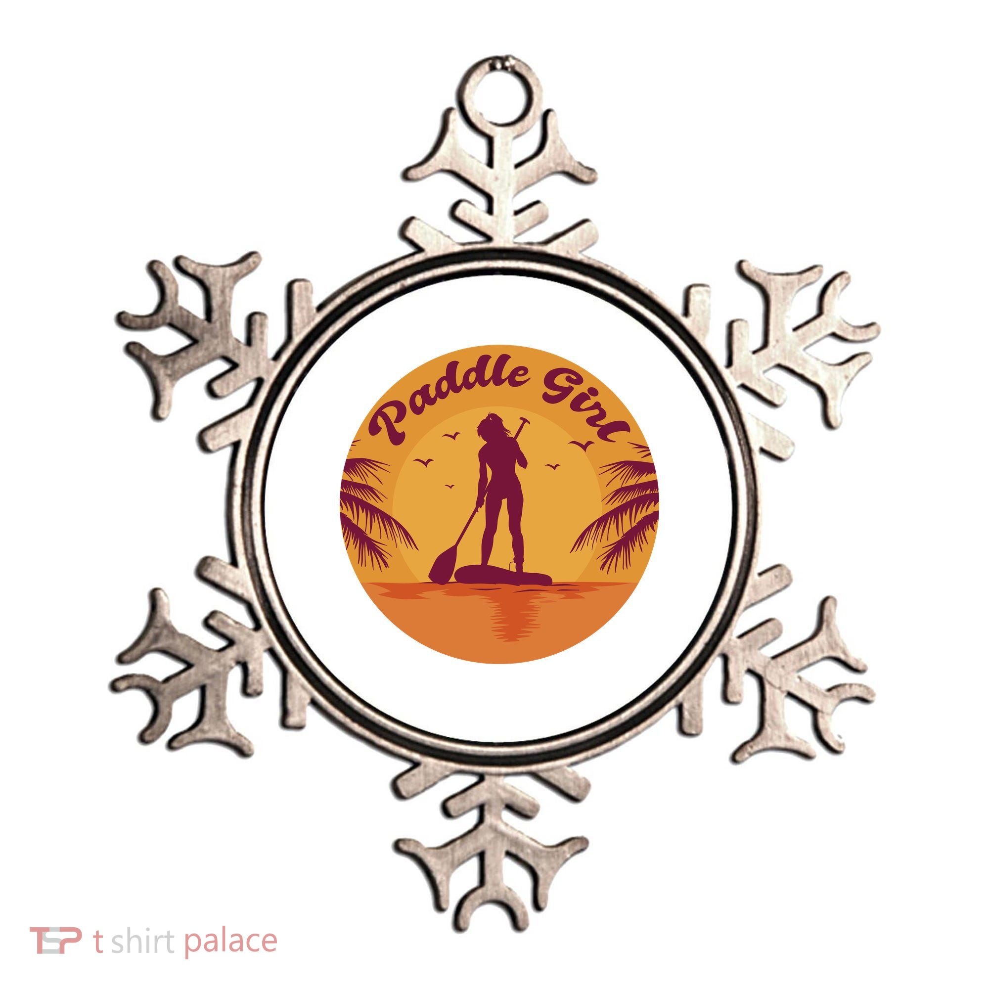 Paddle Girl Sunset Sport Ornament