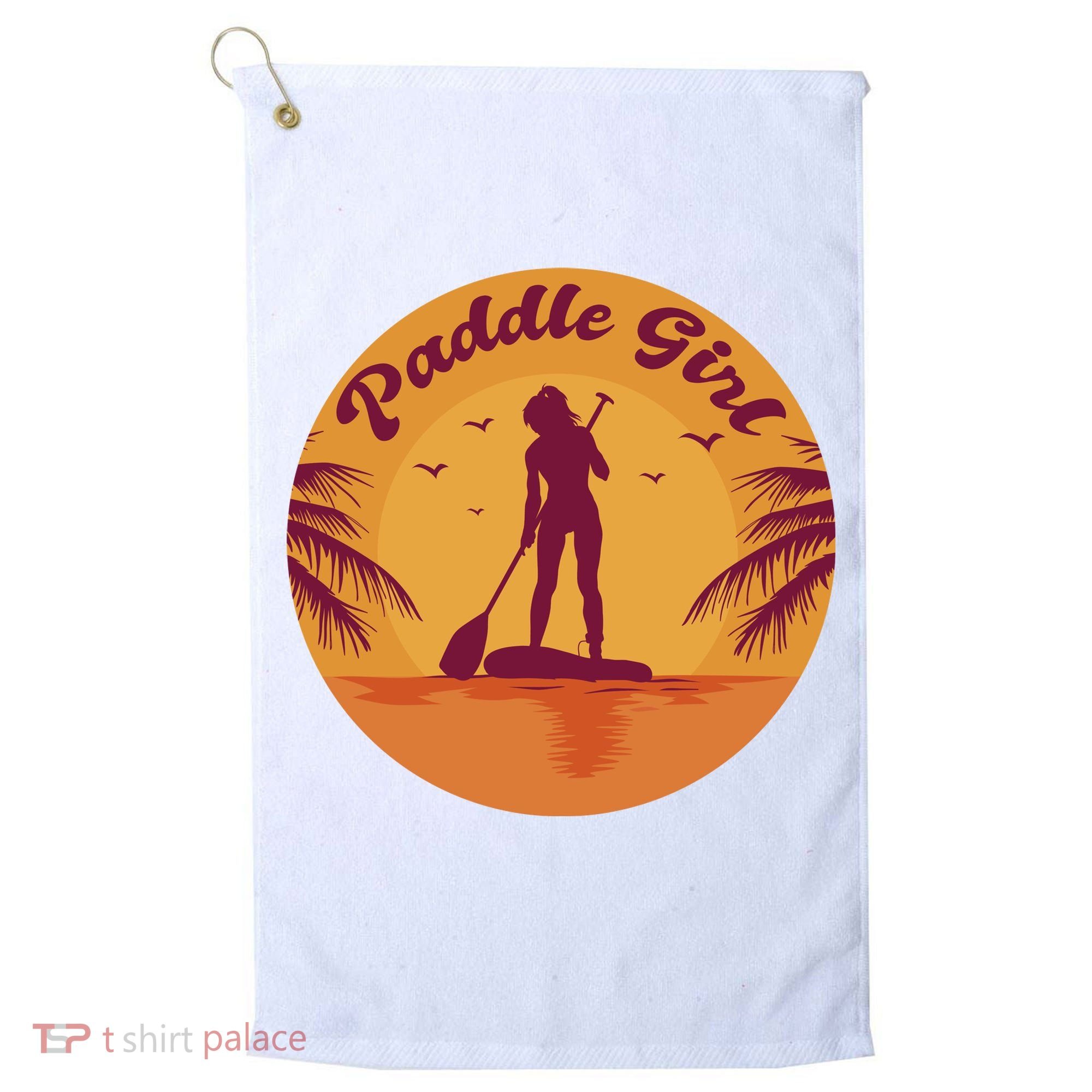 Paddle Girl Sunset Sport Golf Towel