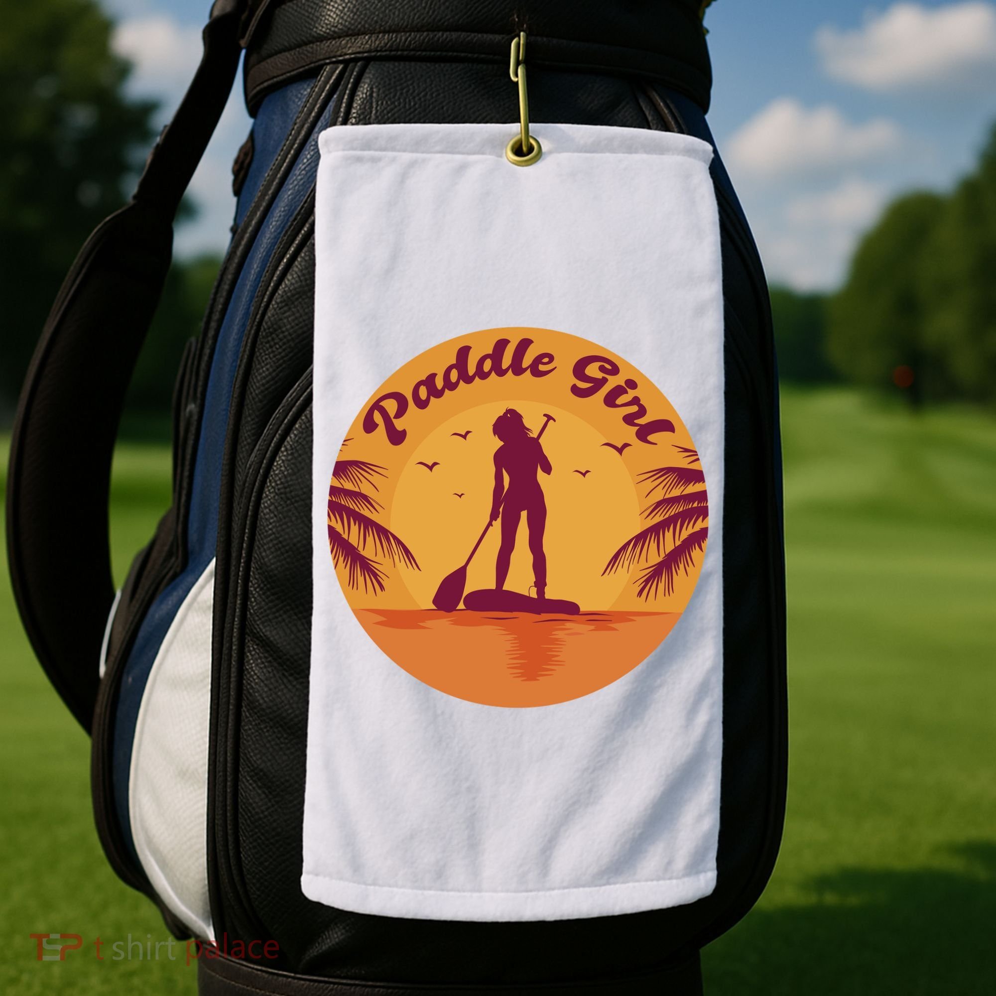 Paddle Girl Sunset Sport Golf Towel