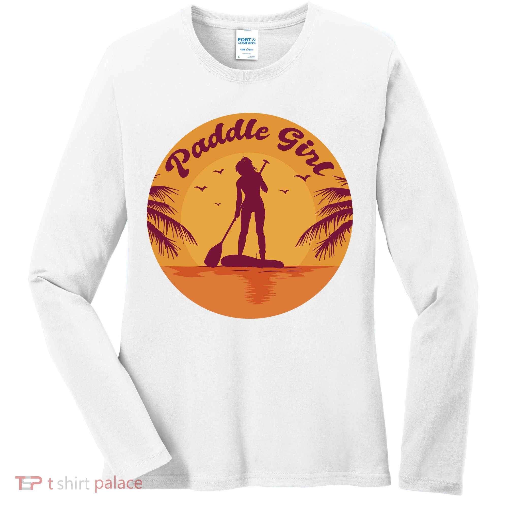 Paddle Girl Sunset Sport Women's Long Sleeve Shirt