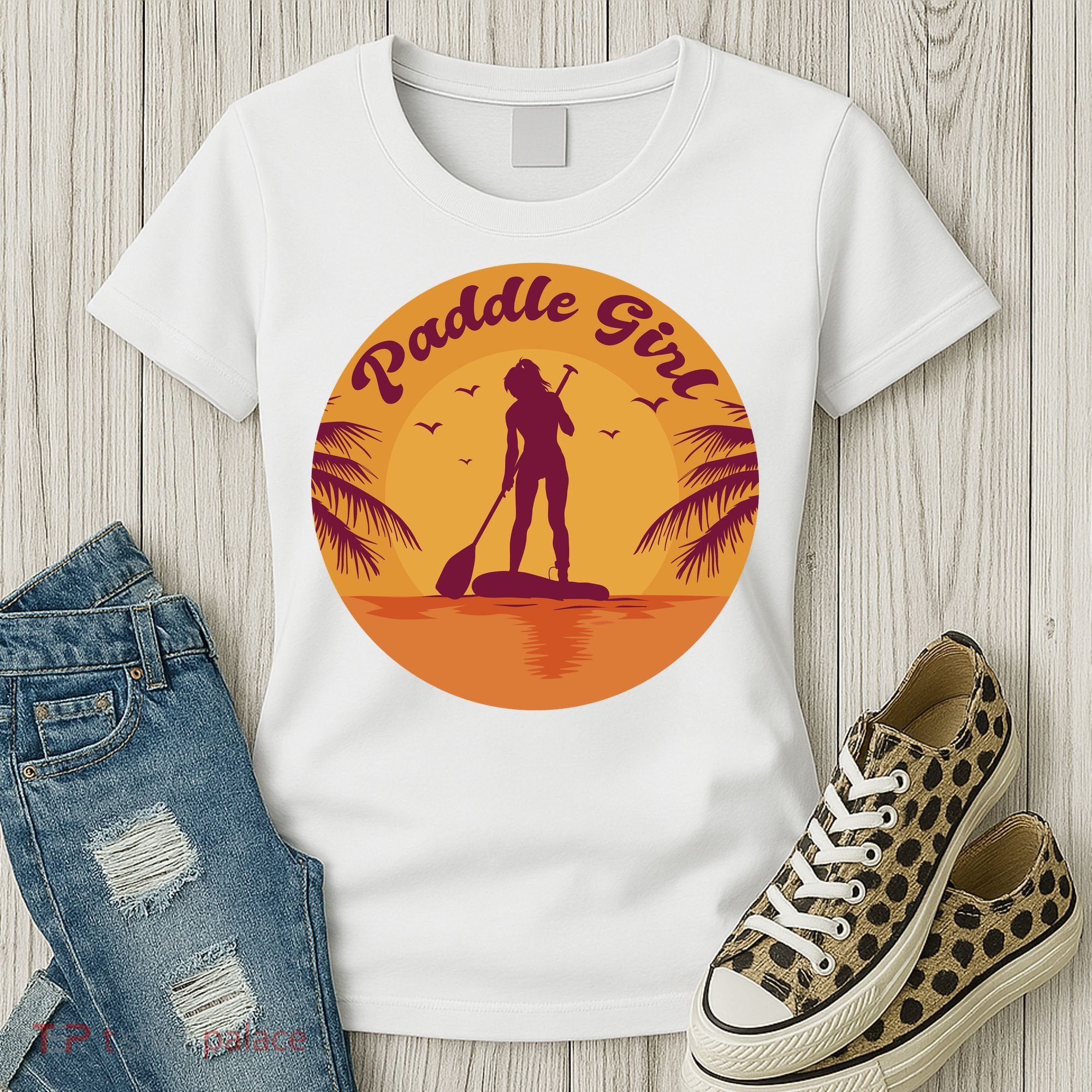 Paddle Girl Sunset Sport Women's T-Shirt