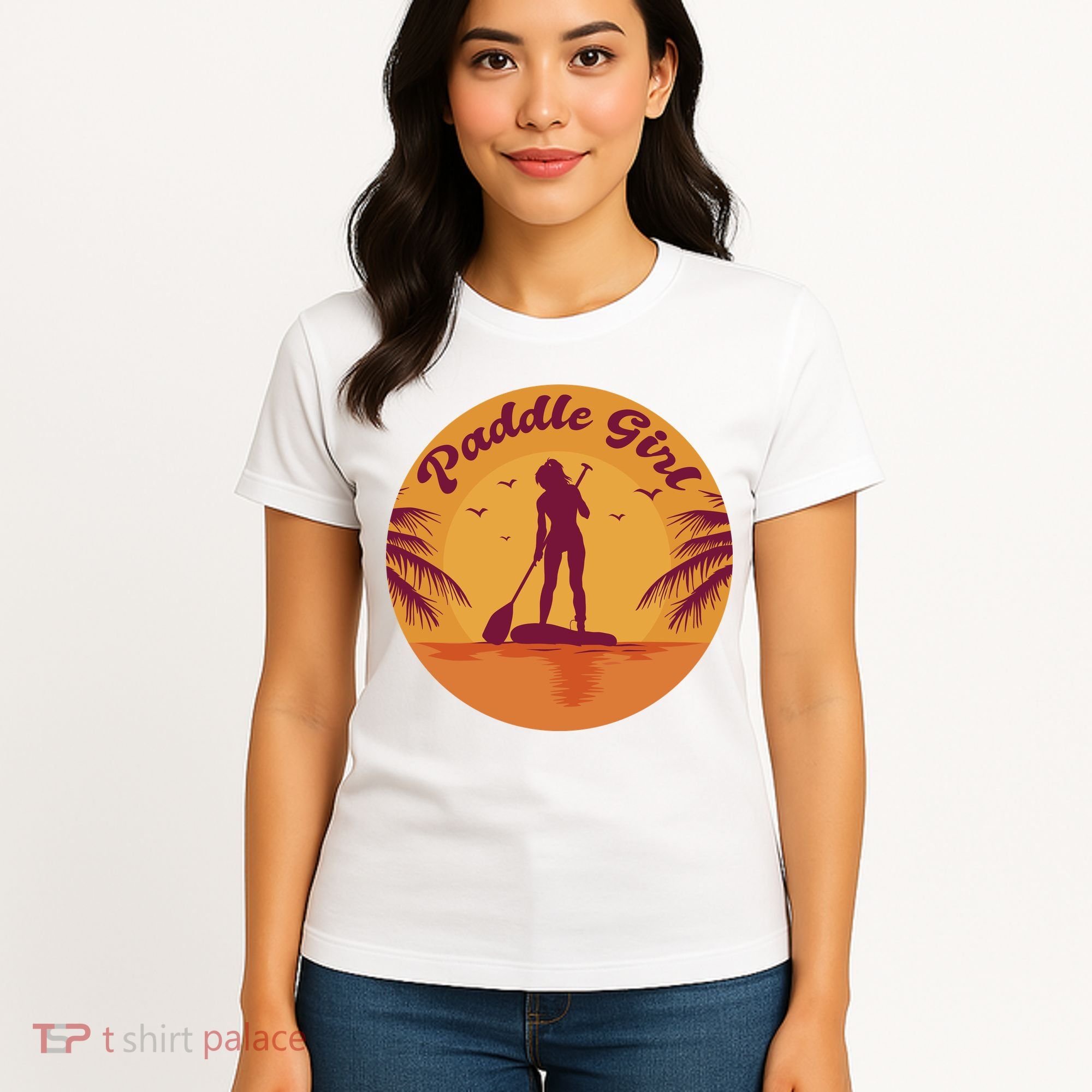 Paddle Girl Sunset Sport Women's T-Shirt