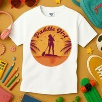 Paddle Girl Sunset Sport Kids T-Shirt thumb 3
