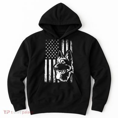 Patriotic German Shepherd AMERICAN FLAG Dog Lover Gift TShirt Hoodie