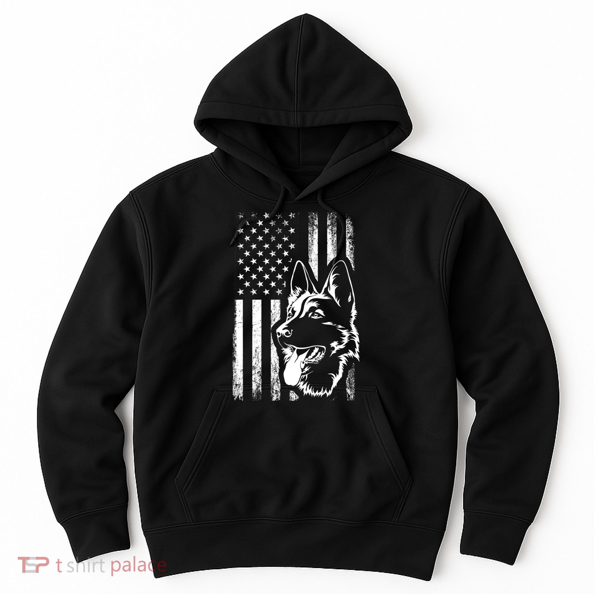 Patriotic German Shepherd AMERICAN FLAG Dog Lover Gift TShirt Hoodie
