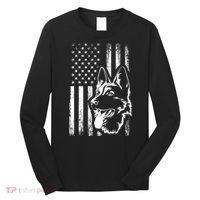 Patriotic German Shepherd AMERICAN FLAG Dog Lover Gift TShirt Long Sleeve Shirt thumb 0