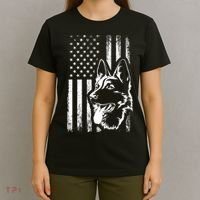 Patriotic German Shepherd AMERICAN FLAG Dog Lover Gift TShirt T-Shirt thumb 4