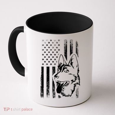 Patriotic German Shepherd AMERICAN FLAG Dog Lover Gift TShirt Coffee Mug