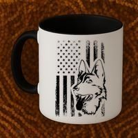 Patriotic German Shepherd AMERICAN FLAG Dog Lover Gift TShirt Coffee Mug thumb 2