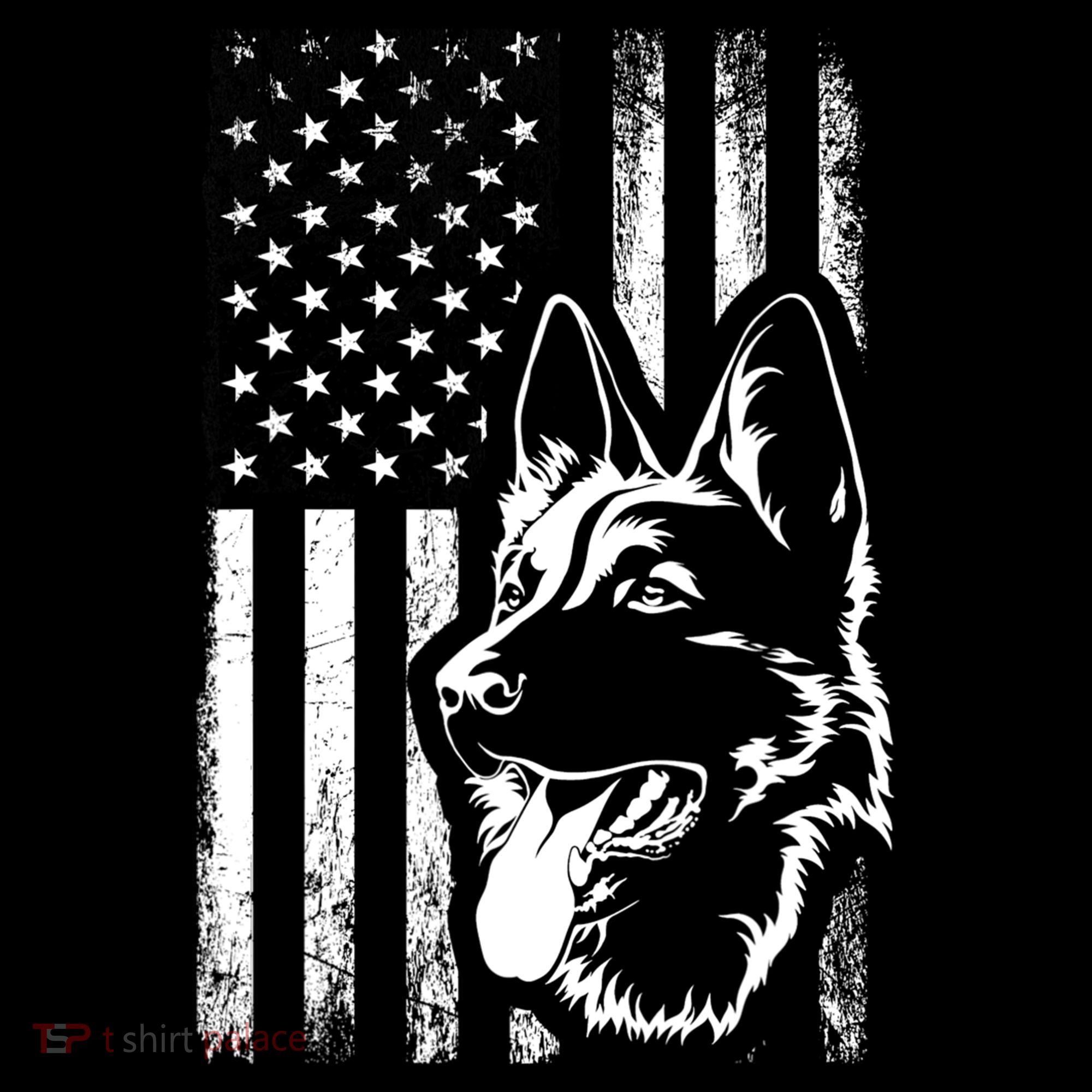 Patriotic German Shepherd AMERICAN FLAG Dog Lover Gift TShirt Women's Hoodie