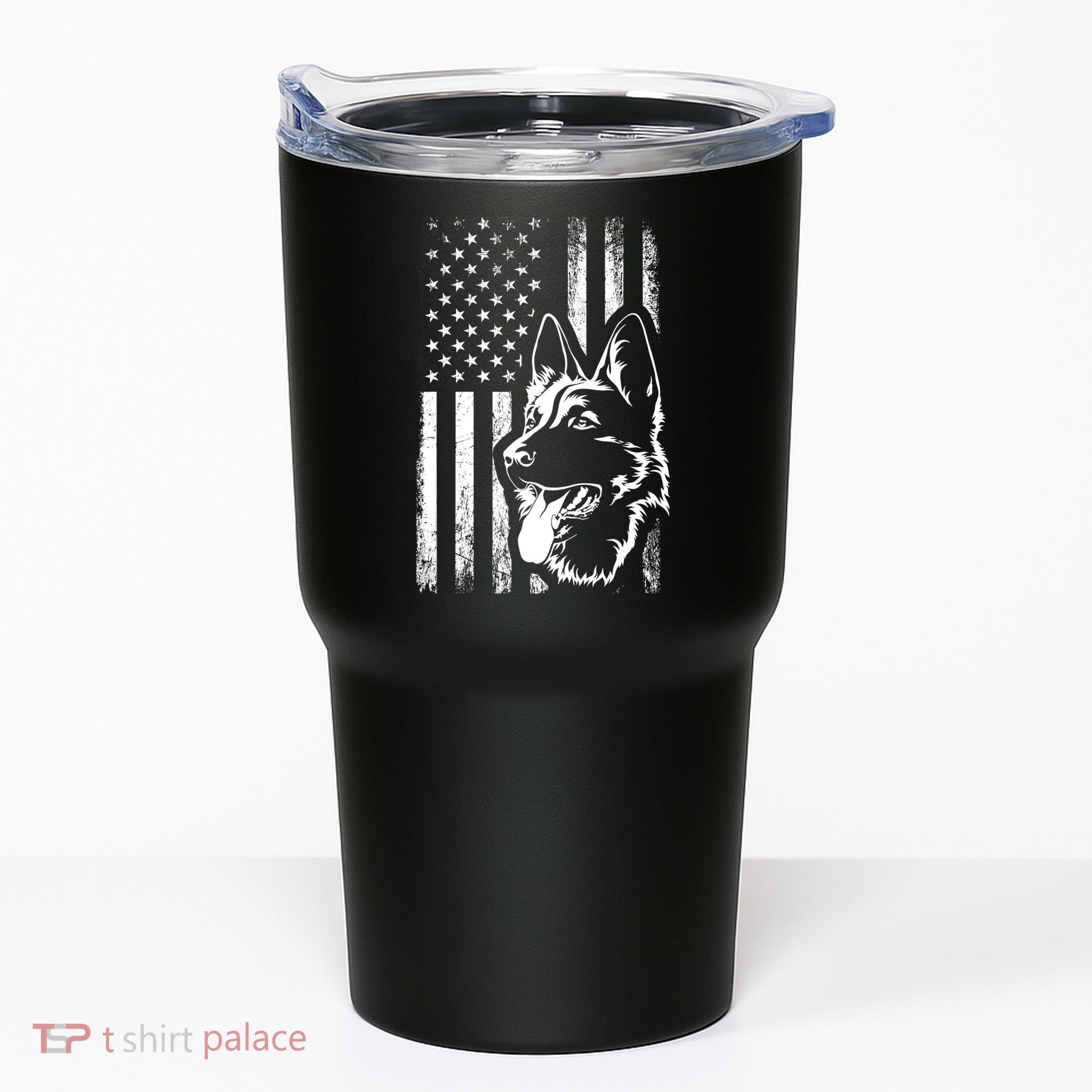 Patriotic German Shepherd AMERICAN FLAG Dog Lover Gift TShirt Tumbler