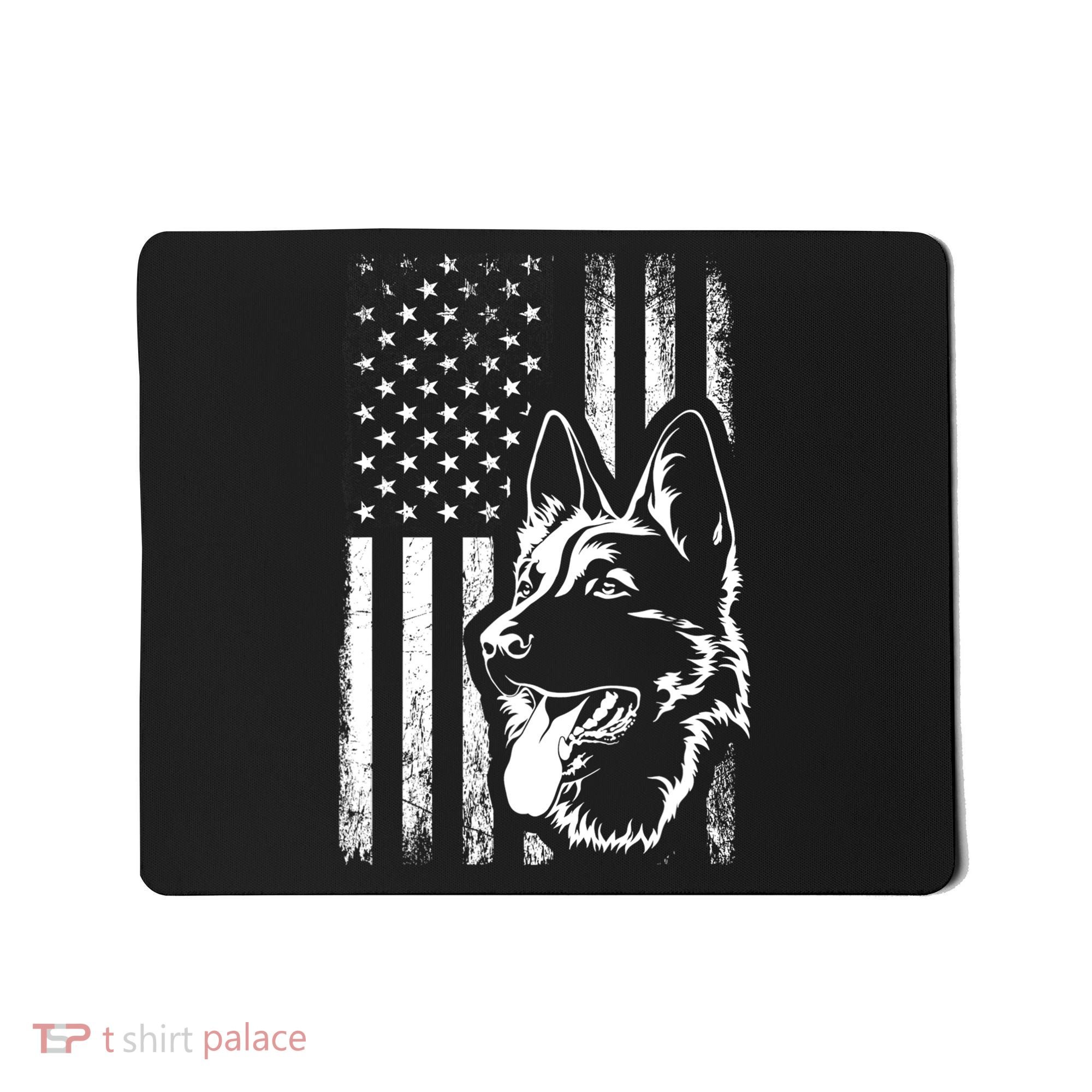 Patriotic German Shepherd AMERICAN FLAG Dog Lover Gift TShirt Mousepad