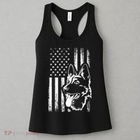 Patriotic German Shepherd AMERICAN FLAG Dog Lover Gift TShirt Women's Tank Top thumb 3