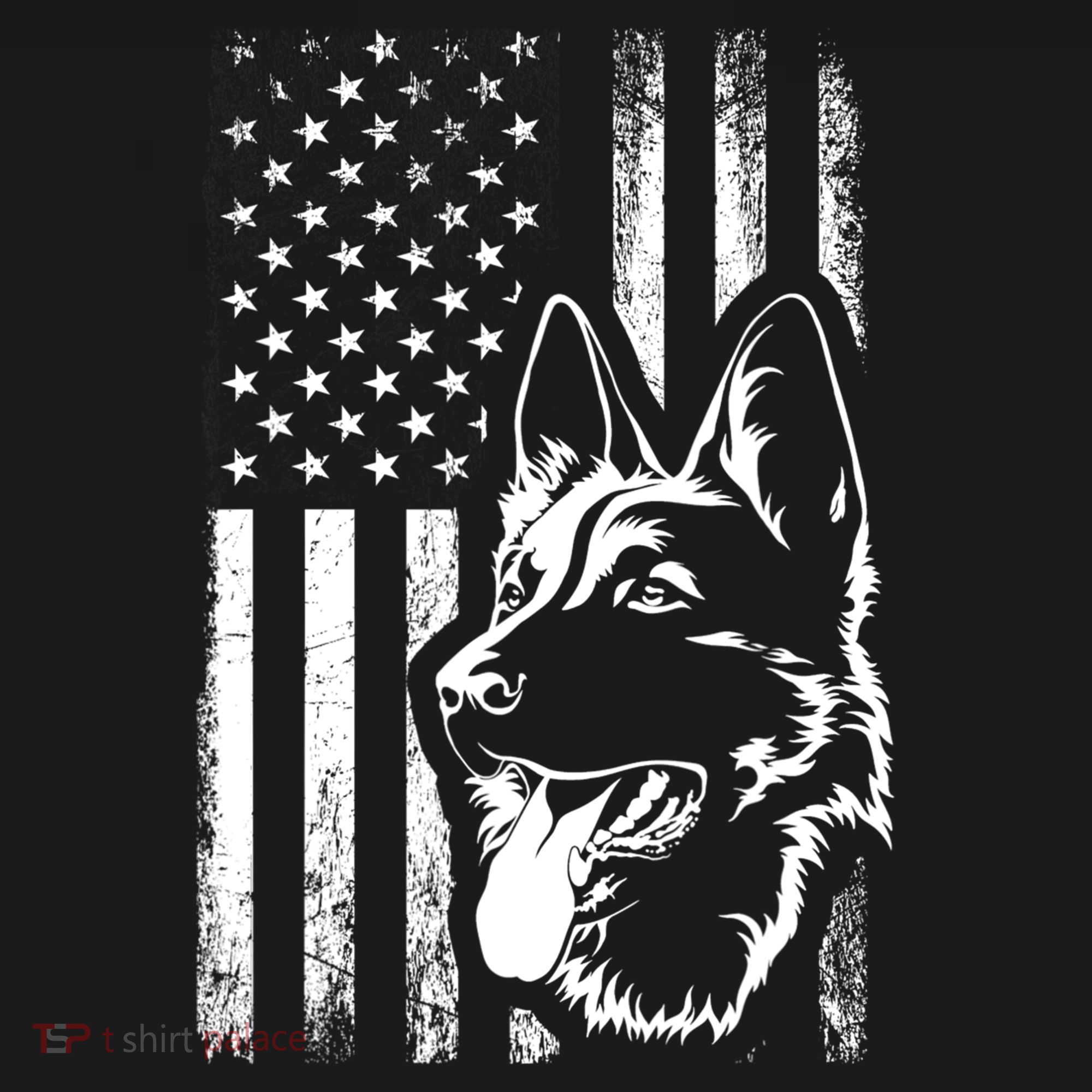 Patriotic German Shepherd AMERICAN FLAG Dog Lover Gift TShirt Baby Bodysuit